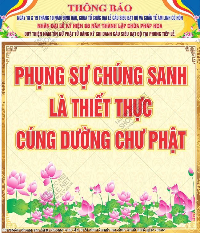 file vector phong san khau chuong trinh dai le ki niem thanh lap chua tranh phat giao